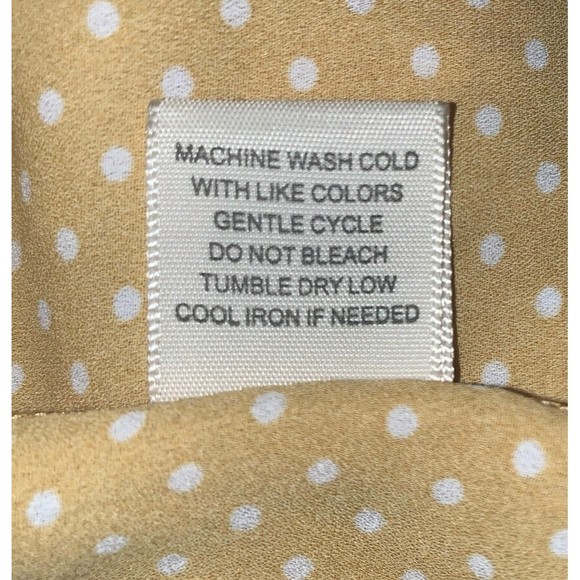 Ultra Flirt Top Smocked Off the Shoulder Yellow Polka Dotted Woman's Size L - Picture 6 of 6